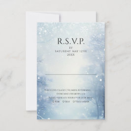 Winter Wonderland Bos Bruiloft RSVP Kaartje