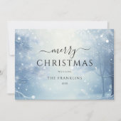 Winter Wonderland Bos Foto Kerstmis Feestdagenkaart (Voorkant)