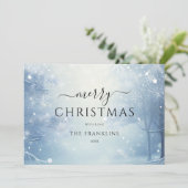 Winter Wonderland Bos Foto Kerstmis Feestdagenkaart (Staand voorkant)