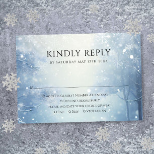 Winter Wonderland Bos Huwelijk RSVP Kaartje
