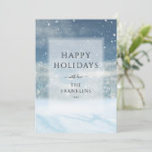 Winter Wonderland Bos Kerstmis Foto Feestdagenkaart (Staand voorkant)