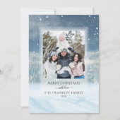Winter Wonderland Bos Kerstmis Foto Feestdagenkaart (Voorkant)