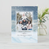 Winter Wonderland Bos Kerstmis Foto Feestdagenkaart (Staand voorkant)