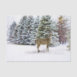 Winter Wonderland Bos met Herten Kerst Knutselproj Tissuepapier