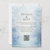 Winter Wonderland Bos QR Code Bruiloft Kaart (Achterkant)