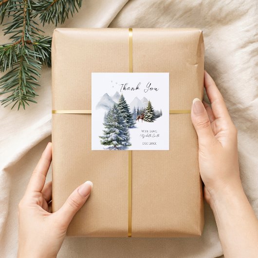 Winter Wonderland Boscht Hert Dank Je Wel Vierkante Sticker