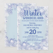 Winter Wonderland Boy Baby shower Kaart (Voorkant / Achterkant)
