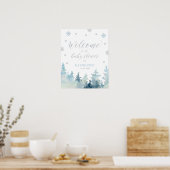 Winter Wonderland Boy Baby shower Welkomstteken Poster (Keuken)