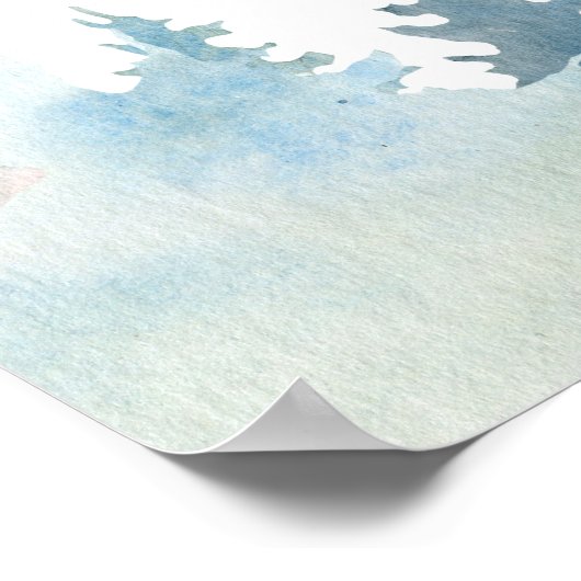 Winter Wonderland Boy Baby shower Welkomstteken Poster (Hoek)