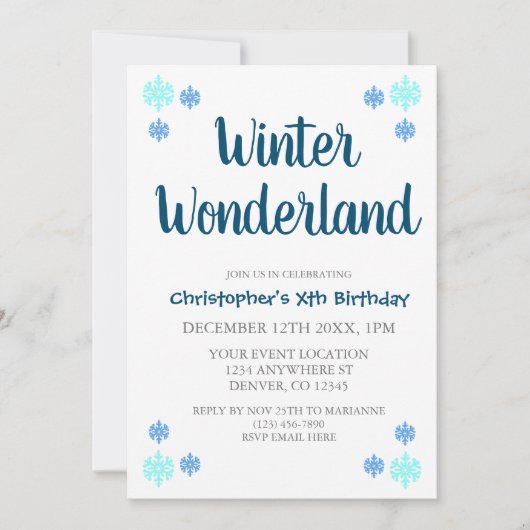 Winter Wonderland Boy Birthday Kaart (Voorkant)