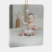 Winter Wonderland Boy Eerste Kerstmis Keramisch Ornament (Rechts)