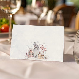 Winter Wonderland Boy Food Tent Place Card Plaatskaartje