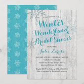 Winter Wonderland Bridal Shower-uitnodiging Kaart (Voorkant / Achterkant)