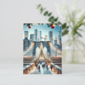 Winter Wonderland. Brooklyn Bridge - Amsterdam Briefkaart (Staand voorkant)