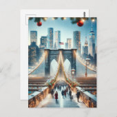 Winter Wonderland. Brooklyn Bridge - Amsterdam Briefkaart (Voorkant / Achterkant)