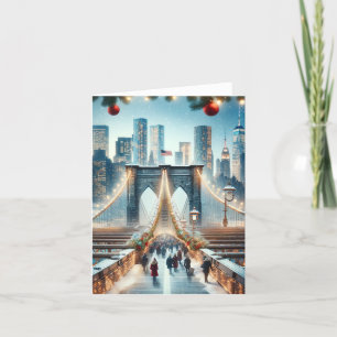 Winter Wonderland. Brooklyn Bridge - Amsterdam Feestdagen Kaart