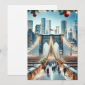Winter Wonderland. Brooklyn Bridge - Amsterdam Feestdagenkaart (Voorkant / Achterkant)