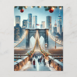 Winter Wonderland. Brooklyn Bridge - New York Feestdagenkaart