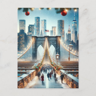 Winter Wonderland. Brooklyn Bridge - New York Feestdagenkaart