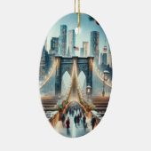 Winter Wonderland. Brooklyn Bridge - New York Keramisch Ornament (Rechts)