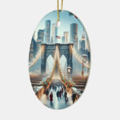 Winter Wonderland. Brooklyn Bridge - New York Keramisch Ornament (Links)