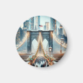 Winter Wonderland. Brooklyn Bridge - New York Magneet (Voorkant)