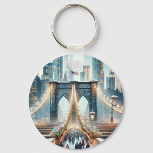 Winter Wonderland. Brooklyn Bridge - New York Sleutelhanger