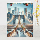 Winter Wonderland. Brooklyn Bridge - New York word Kaart (Gele Bloem)
