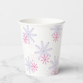 Winter Wonderland Bruidsfeest Borrel Gouden Glitte Papieren Bekers (Achterkant)