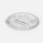 Winter Wonderland Bruidsfeest Bruiloft Zilveren Sn Papieren Bordje (Gekanteld)