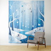 Winter Wonderland bruiloft achtergrond Wandkleed (In situ)