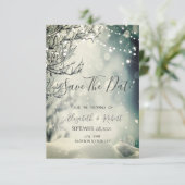 Winter Wonderland Bruiloft Bewaar De Datum Save The Date (Staand voorkant)