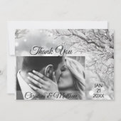 Winter Wonderland Bruiloft Dank u | FOTO Bedankkaart (Voorkant)