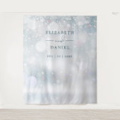 Winter Wonderland bruiloft fotocabine achtergrond Wandkleed (Voorkant)