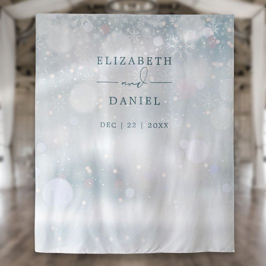 Winter Wonderland bruiloft fotocabine achtergrond Wandkleed