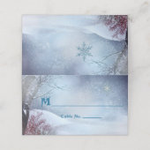 Winter Wonderland Bruiloft Plaatskaartje (Buitenkant ongevouwen)