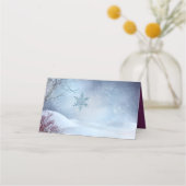 Winter Wonderland Bruiloft Plaatskaartje (Achterkant)