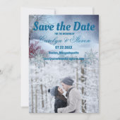 Winter Wonderland Bruiloft Save The Date (Voorkant)