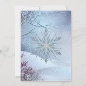 Winter Wonderland Bruiloft Save The Date (Achterkant)