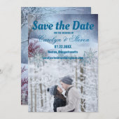 Winter Wonderland Bruiloft Save The Date (Voorkant / Achterkant)
