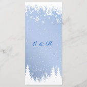 Winter Wonderland bruiloft, sneeuw, kerstfeest, Menu (Achterkant)