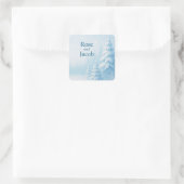 Winter Wonderland Bruiloft Vierkante Sticker (Tas)
