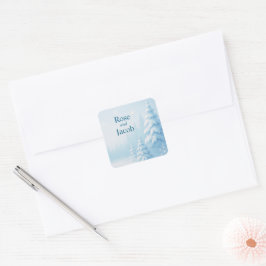 Winter Wonderland Bruiloft Vierkante Sticker
