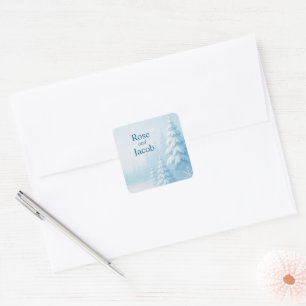 Winter Wonderland Bruiloft Vierkante Sticker