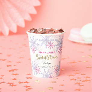 Winter Wonderland Bruiloftsfeest Gouden Glitter Sn Papieren Bekers