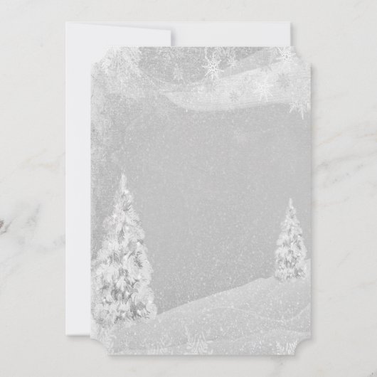 Winter Wonderland, bruiloftsfeest met grijze denne Kaart (Achterkant)