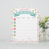 Winter Wonderland Bunco Party Game Score Kaart (Staand voorkant)