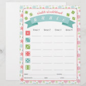 Winter Wonderland Bunco Party Game Score Kaart (Voorkant / Achterkant)