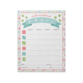 Winter Wonderland Bunco Party Game Score Kaart Notitieblok (Linkerzijde)