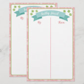 Winter Wonderland Bunco Party Game Tally Sheet (Voorkant / Achterkant)